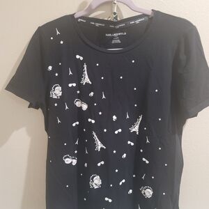 Karl Lagerfeld Kids Black Tee with Fun Graphic